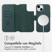 Accezz Cover in pelle 2 in 1 con MagSafe Apple iPhone 15 - Cedar Green