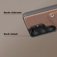 Selencia Cover posteriore Riva con portacarte Samsung Galaxy S26 Ultra - Mocha Brown