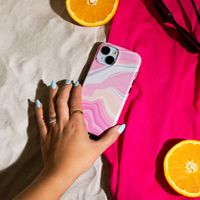 Selencia Cover posteriore Vivid con MagSafe Apple iPhone 15 - Pastel Lipstick Marble