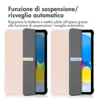 imoshion Cover a libro Trifold Apple iPad 11 (2025) 11 pollici A16 / iPad 10 (2022) 10.9 pollici - Beige