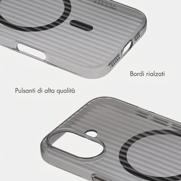Accezz Cover Lite con MagSafe | Fluted | Apple iPhone 16 - Nero