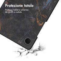 imoshion Cover Trifold Design Samsung Galaxy Tab A11 / A9 8.7 pollici - Black Marble