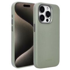 Accezz Cover in Pelle con MagSafe Apple iPhone 15 Pro - Light Grey