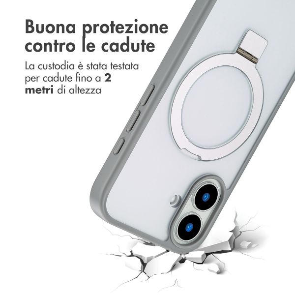 Accezz Cover con anello e supporto con MagSafe Apple iPhone 16 - Grigio