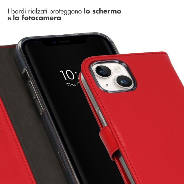 Selencia Cover a libro in vera pelle Apple iPhone 15 - Rosso