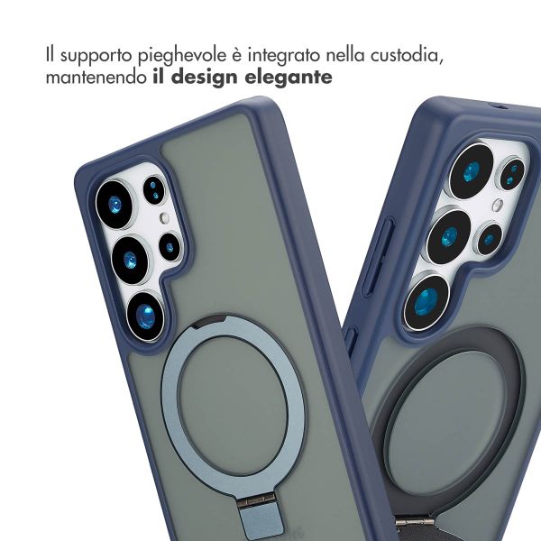 Accezz Cover con anello e supporto con MagSafe Samsung Galaxy S25 Ultra - Blu