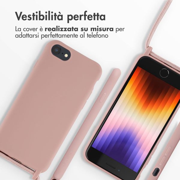 imoshion Cover in Silicone con Cordino Apple iPhone SE (2022 / 2020) / 8 / 7 - Sand Pink