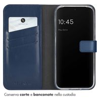 Selencia Cover a libro in vera pelle Google Pixel 9 / 9 Pro - Blu