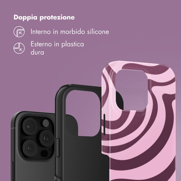 Selencia Cover Posteriore Vivid Apple iPhone 16 Pro - Wavy Swirl Pink Plum