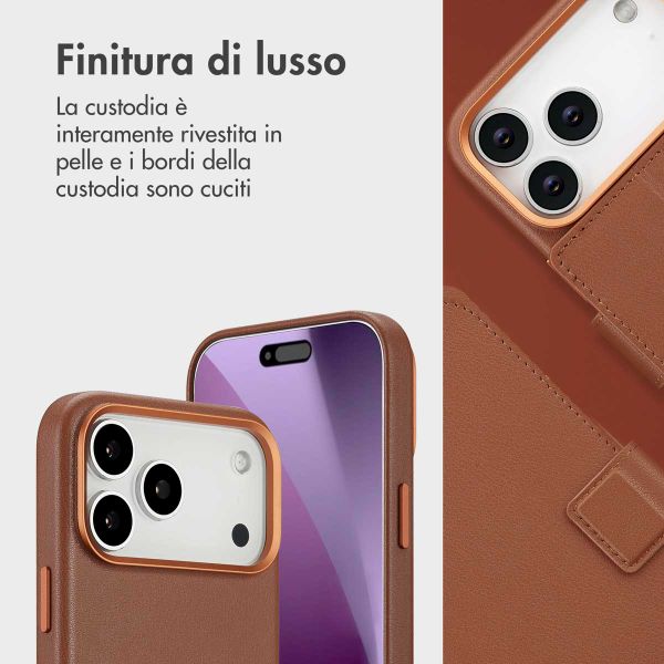 Accezz Cover in pelle 2 in 1 con MagSafe Apple iPhone 17 Pro Max - Sienna Brown