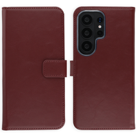 Selencia Cover a libro in vera pelle Samsung Galaxy S26 Ultra - Burgundy