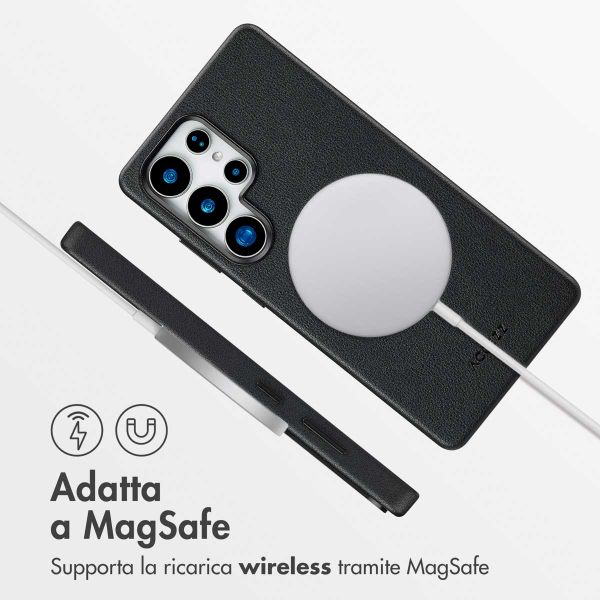 Accezz Cover in Pelle con MagSafe Samsung Galaxy S25 Ultra - Onyx Black