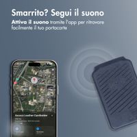 Accezz Portafoglio in pelle magnetico con supporto - Compatibile con Apple Find My - Nightfall Blue