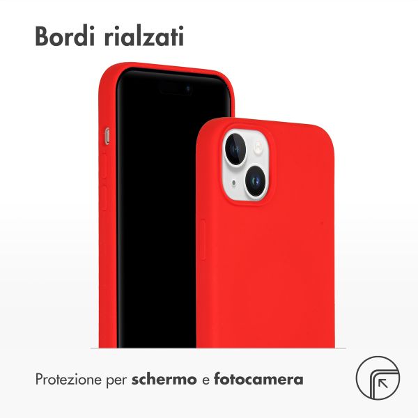 Accezz Cover in silicone liquido con MagSafe Apple iPhone 15 Plus - Rosso