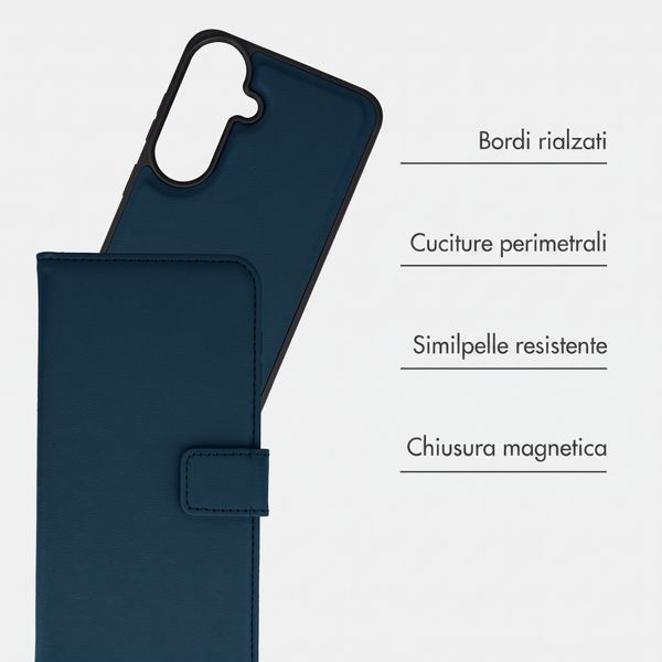 imoshion Cover a libro di lusso 2-in-1 rimovibile Samsung Galaxy S26 FE - Blu