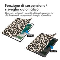 imoshion Cover Trifold Design Apple iPad 6 (2018) 9.7 pollici / iPad 5 (2017) 9.7 pollici / Air 2 (2014)/Air 1 (2013) - Leopard