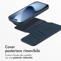 Accezz Cover in pelle 2 in 1 con MagSafe Apple iPhone 17 Pro - Nightfall Blue