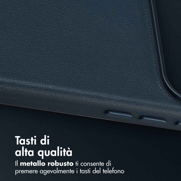 Accezz Cover in Pelle con MagSafe Apple iPhone 17 Pro - Nightfall Blue