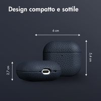 Accezz Cover in vera pelle  Apple Airpods 4 - Blu scuro