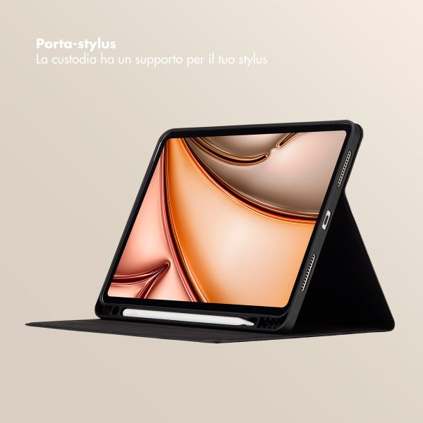 Selencia Libreria Sabi con stampa leopardata Apple iPad Air 11 pollici (2026) M4 / (2025) M3 / (2024) M2 / Air 5 (2022) / Air 4 (2020) - Midnight Black