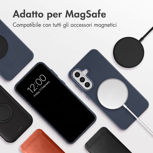 Accezz Cover in Pelle con MagSafe Samsung Galaxy A57 (5G) - Nightfall Blue