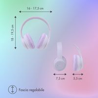 imoshion Cuffie wireless per bambini con LED Light - Limitatore di decibel - Con cavo AUX - Lavender Lilac