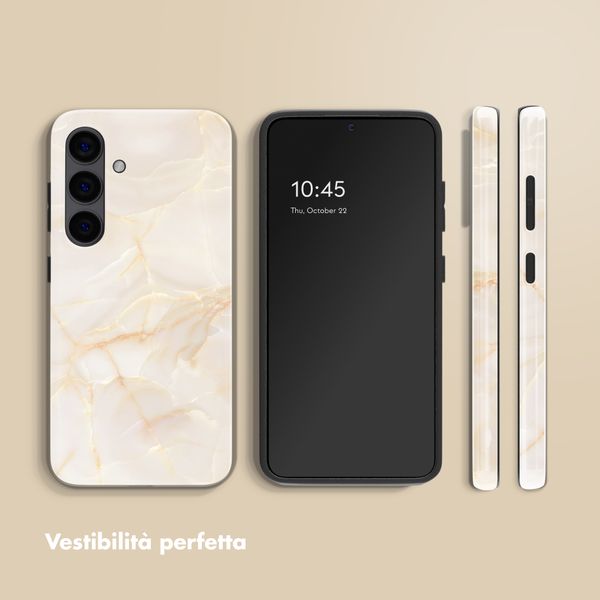 Selencia Cover posteriore Vivid con MagSafe Samsung Galaxy S24 - Golden Beige Marble