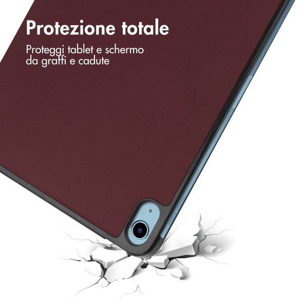 imoshion Cover a libro Trifold Apple iPad 11 (2025) 11 pollici A16 / iPad 10 (2022) 10.9 pollici - Bordeaux