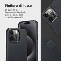 Accezz Cover in pelle 2 in 1 con MagSafe Apple iPhone 15 Pro Max - Onyx Black