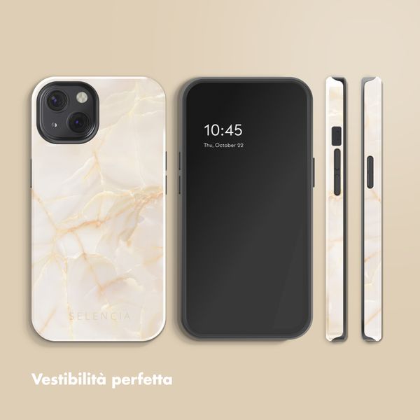 Selencia Cover posteriore Vivid con MagSafe Apple iPhone 13 - Golden Beige Marble
