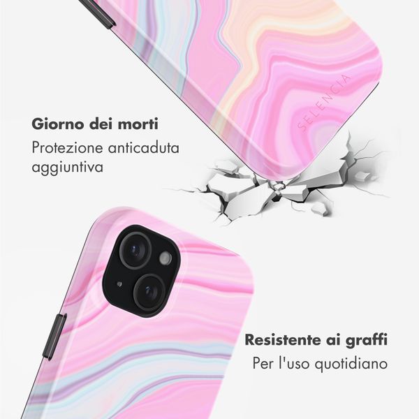 Selencia Cover posteriore Vivid con MagSafe Apple iPhone 15 - Pastel Lipstick Marble