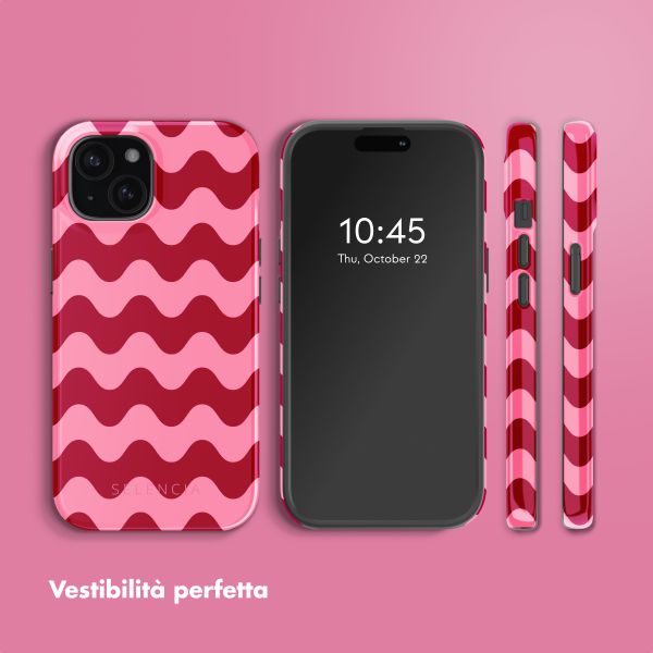 Selencia Cover posteriore Vivid con MagSafe Apple iPhone 15 - Wave Vibes Lipstick