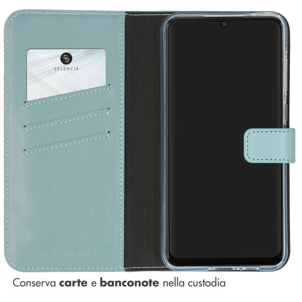 Selencia Cover a libro in vera pelle Samsung Galaxy A55 - Air Blue