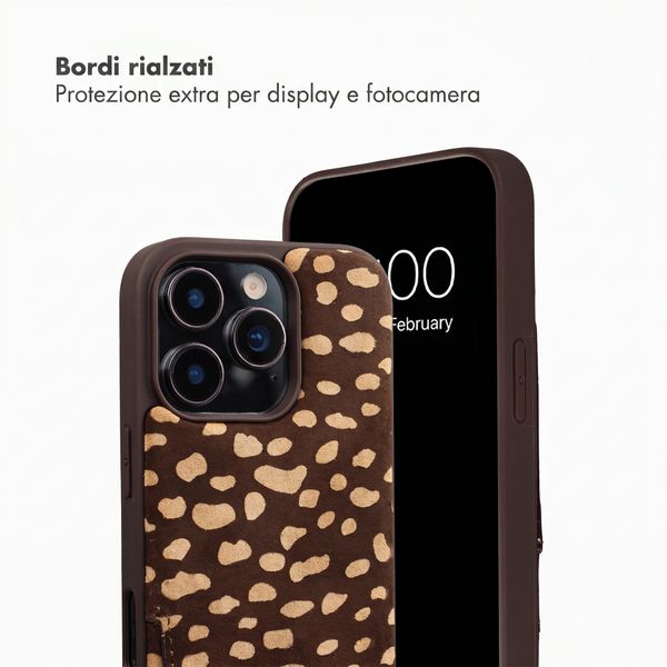 Selencia Nova cover posteriore in vera pelle con portacarte Apple iPhone 16 Pro - Fawn Chic