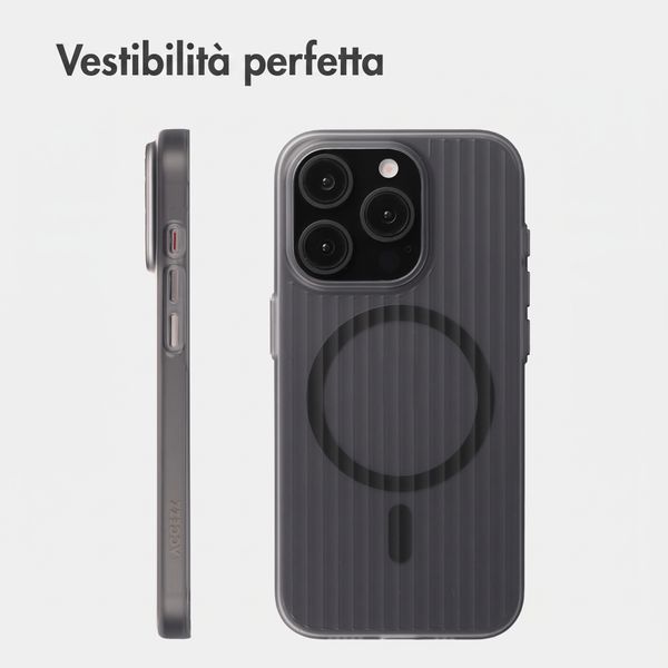 Accezz Cover Lite con MagSafe | Fluted | Apple iPhone 15 Pro - Grigio