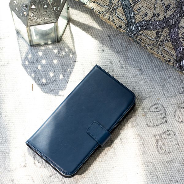 Selencia Cover a libro in vera pelle Apple iPhone 12 Mini - Blu