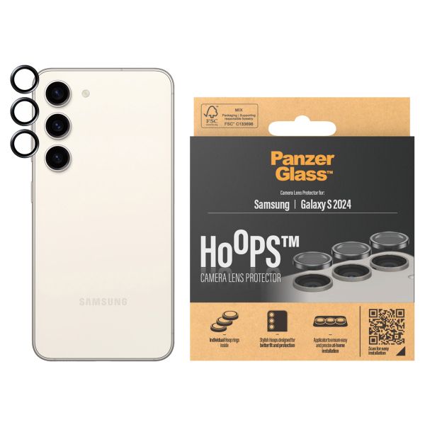 PanzerGlass Pellicole protettive fotocamera Hoops Optic Rings Samsung Galaxy S24 - Nero