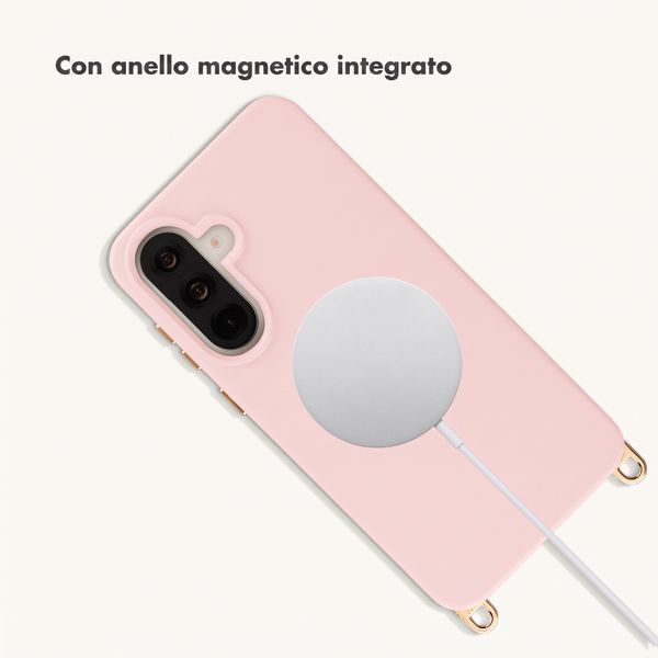 Selencia Cover posteriore Rivièra con MagSafe con ganci rimovibili Samsung Galaxy A36 / A56 - Sorbet Pink