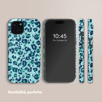 Selencia Cover posteriore Vivid con MagSafe Apple iPhone 15 - Wild Spots Light Blue