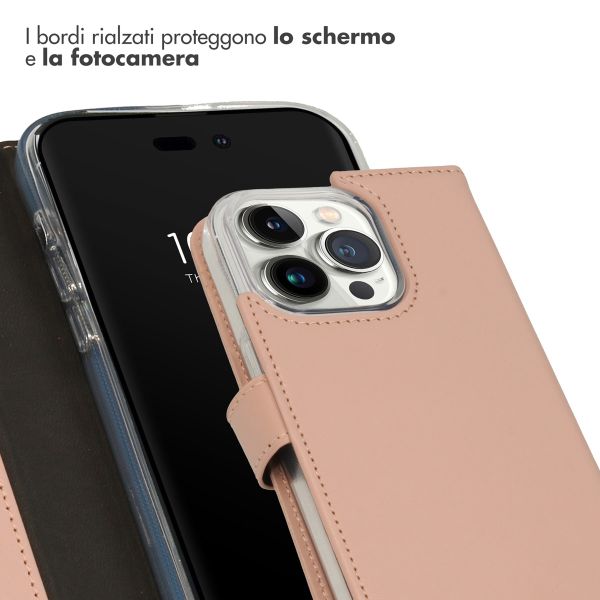 Selencia Cover a libro in vera pelle Apple iPhone 14 Pro - Dusty Pink