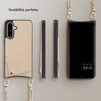 Selencia Cover per telefono Nova Croco con cordino e portacarte Samsung Galaxy A36 / A56 - Beige