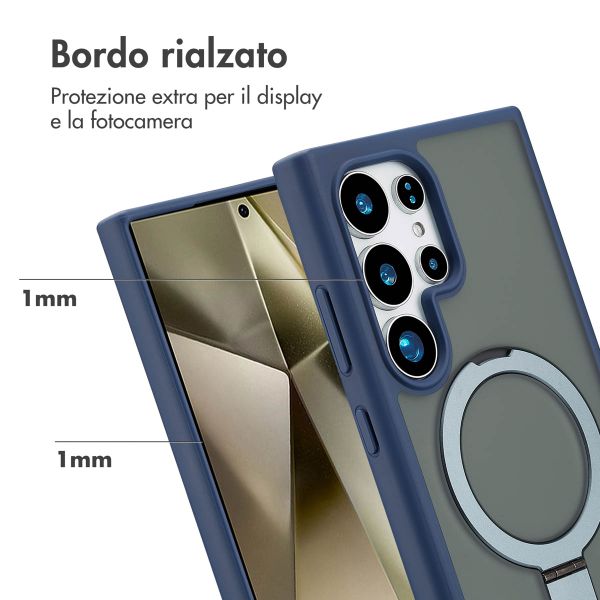 Accezz Cover con anello e supporto con MagSafe Samsung Galaxy S24 Ultra - Blu