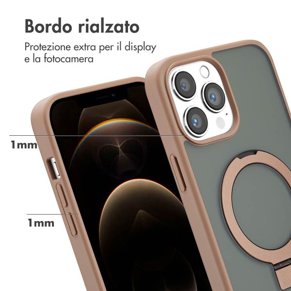 Accezz Cover con anello e supporto con MagSafe Apple iPhone 13 Pro Max - Marrone