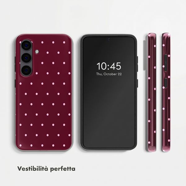 Selencia Cover posteriore Vivid con MagSafe Samsung Galaxy S24 - Happy Dots Burgundy