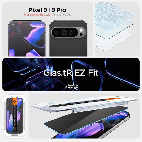 Spigen Vetro temperato privacy GLAStR EZ Fit + Applicatore - confezione da 2 Google Pixel 9 Pro XL / 10 Pro XL