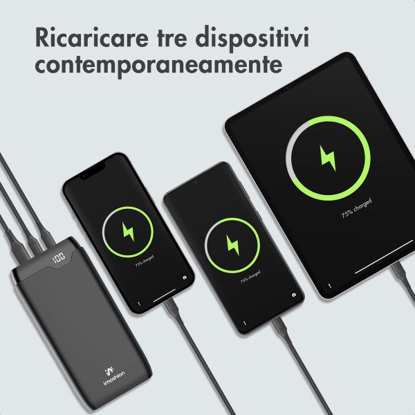 imoshion Powerbank - 27.000 mAh - Quick Charge e Power Delivery - 30W - Nero