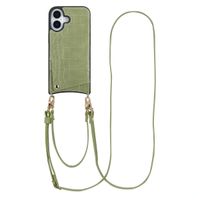 Selencia Cover per telefono Nova Croco con cordino e portacarte Apple iPhone 17 - Sage Green