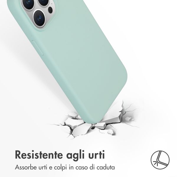Accezz Cover in silicone liquido con MagSafe Apple iPhone 15 Pro Max - Sky Blue