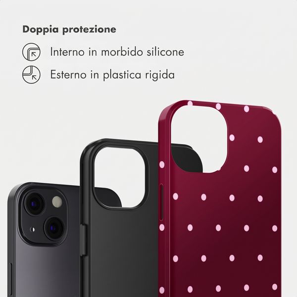 Selencia Cover Posteriore Vivid Apple iPhone 13 - Happy Dots Burgundy