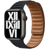 Apple Cinturino Leather Link Apple Watch Series 1 t/m 11 / SE / Ultra (44/45/46/49 mm) - Taglia M/L - Midnight